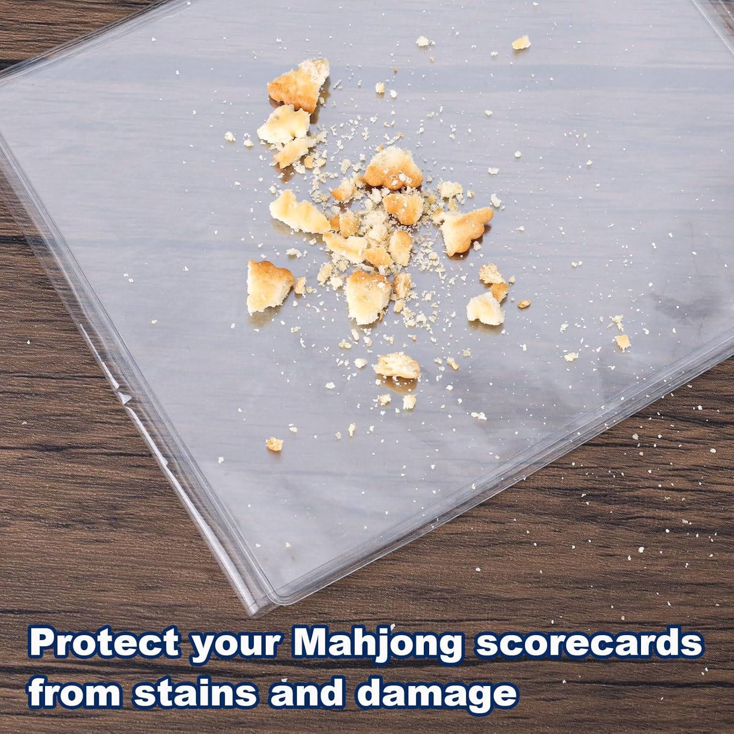 4pcs Mahjong Card Holder, 18.89x5.27in Clear Plastic Card Sleeve Cover Fits Large Print Soft Durable PVC Three Opening Protectors 2025 for Scorecard Game Rules Organization