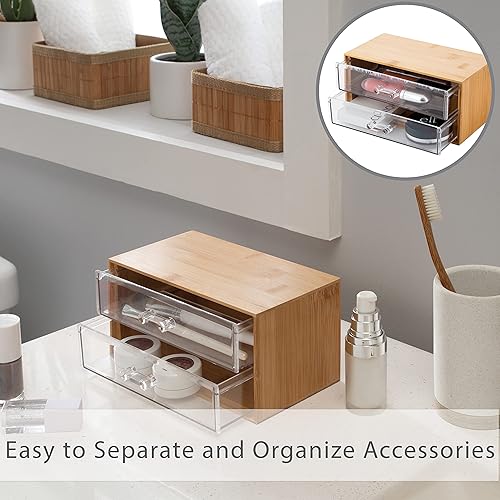 Miniatura 3 de Simplify Soporte para cosméticos y joyas de 2 niveles  Organizador de cajones  Pecho  Sostiene maquillaje y accesorios  Almacenamiento para encimera