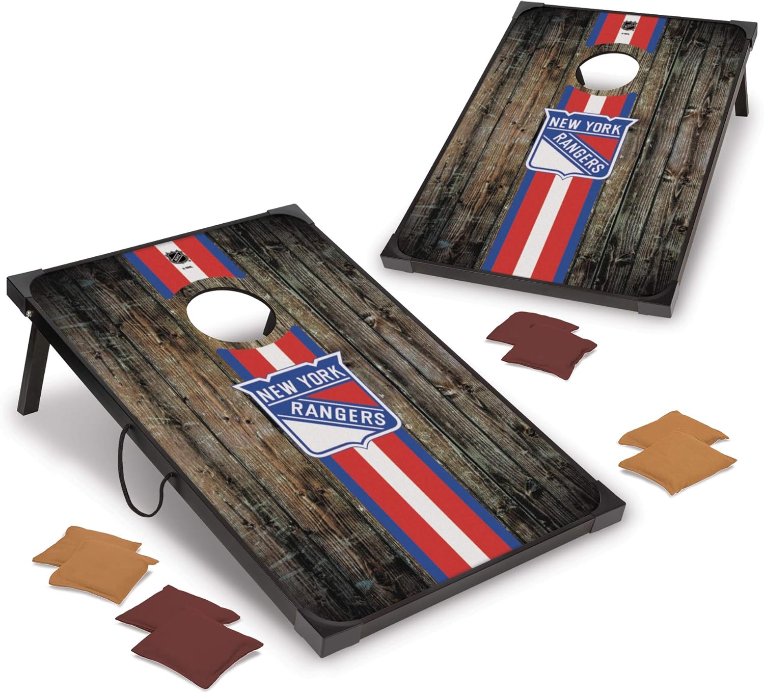 NHL Pro Ice Hockey 2' x 3' MDF Wood Deluxe Cornhole Set by Wild Sports, Comes with 8 Bean Bags - Perfect for Tailgate, Outdoor, Backyard