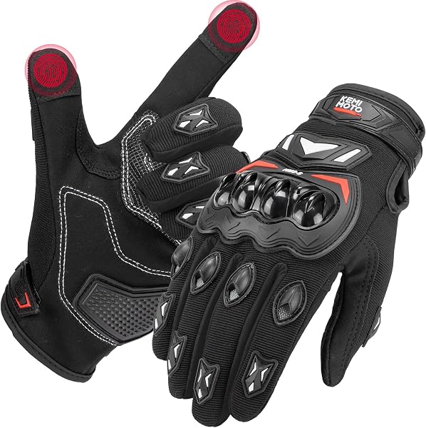 KEMIMOTO Gants Moto Homologués, Protection des Articulations, et Résistance Aux Chocs, Écran Tactile Plein-Doigt Respirant pour Homme et Femme, Motocross, Escalade et Chasse - 1
