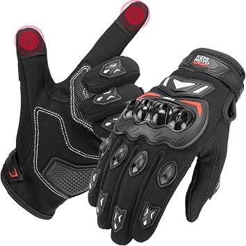 KEMIMOTO Motorbike Gloves for Men Women, Summer Breathable Touchscreen Gloves for Riding & Racing