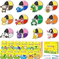 Vista 2 de Air Dry Clay for Kids Air Clay Art Kits 12 Box Animals Theme Air Dry Modeling Clay Kit w/Sculpting Tools& Step-by-Step Tutorials,Ultra Soft