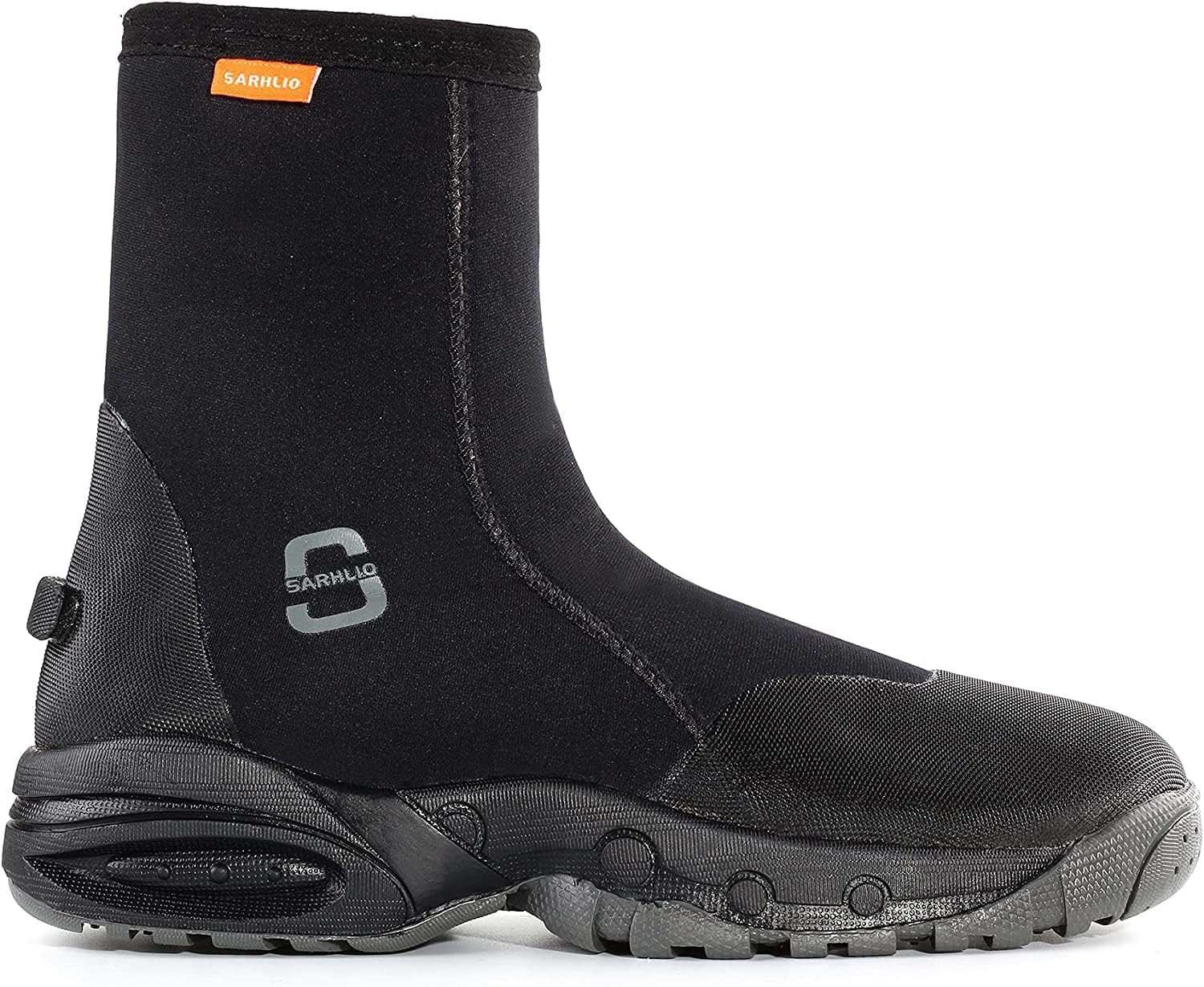 Neoprene Dive Boots 5mm Tall Zippered with Anti-Slip Rubber Sole Wetsuit Boots for Water Sports Scuba Diving Snorkeling