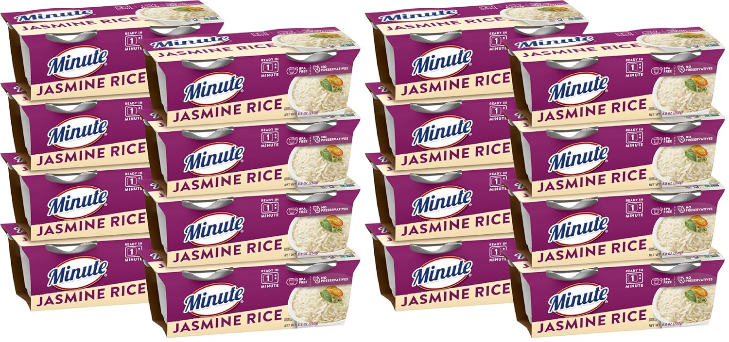 Minute Ready-to-Serve Jasmine Rice,Microwavable Rice Cups,8.8-Ounce Cups,(Pack of 16)