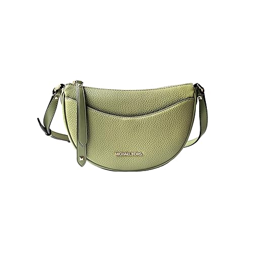 Michael Kors Dover Small Leather Crossbody Bag Purse Handbag (Light Sage)