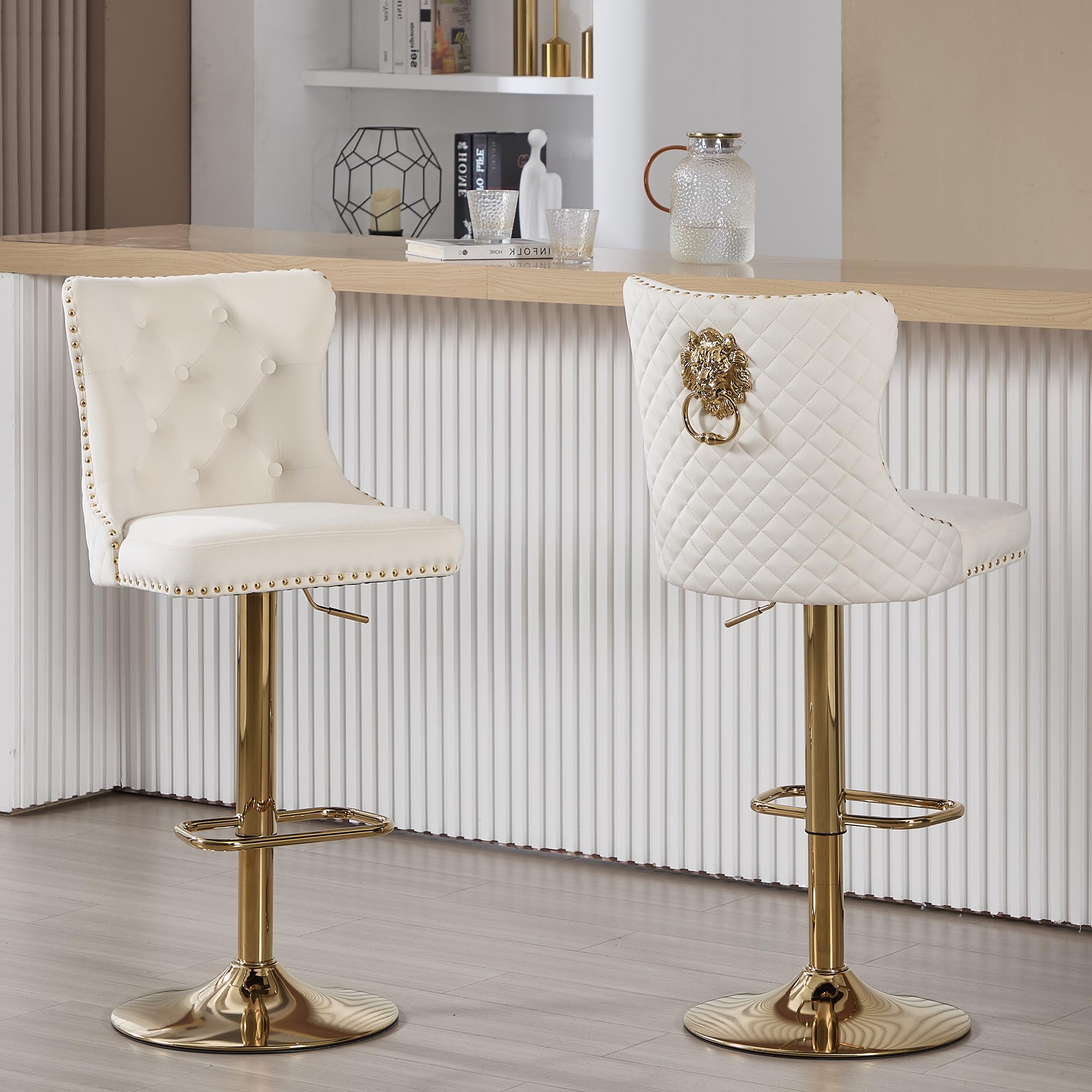 Swivel Bar Cream Bar Stool Chairs Bar Stools Set Of Velvet Swivel