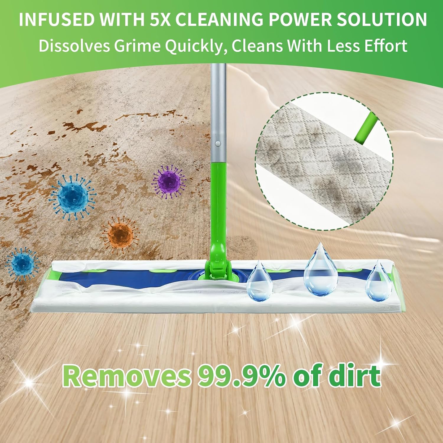 40 Count XL Wet Pads for Swiffer Sweeper XL Mop - 5X Cleaning Power Wet Cloths, 6+ Layers Thickened Wet Mop Pads for Multi-Surface Floor Cleaning