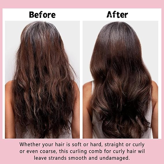 Define Curls Hair Brush for All Hair Types, Ergonomic Curl Defining Brush Detangles Knots, Shapes Ringlets & Prevents Frizz, Salon Results at Home (Light pink)