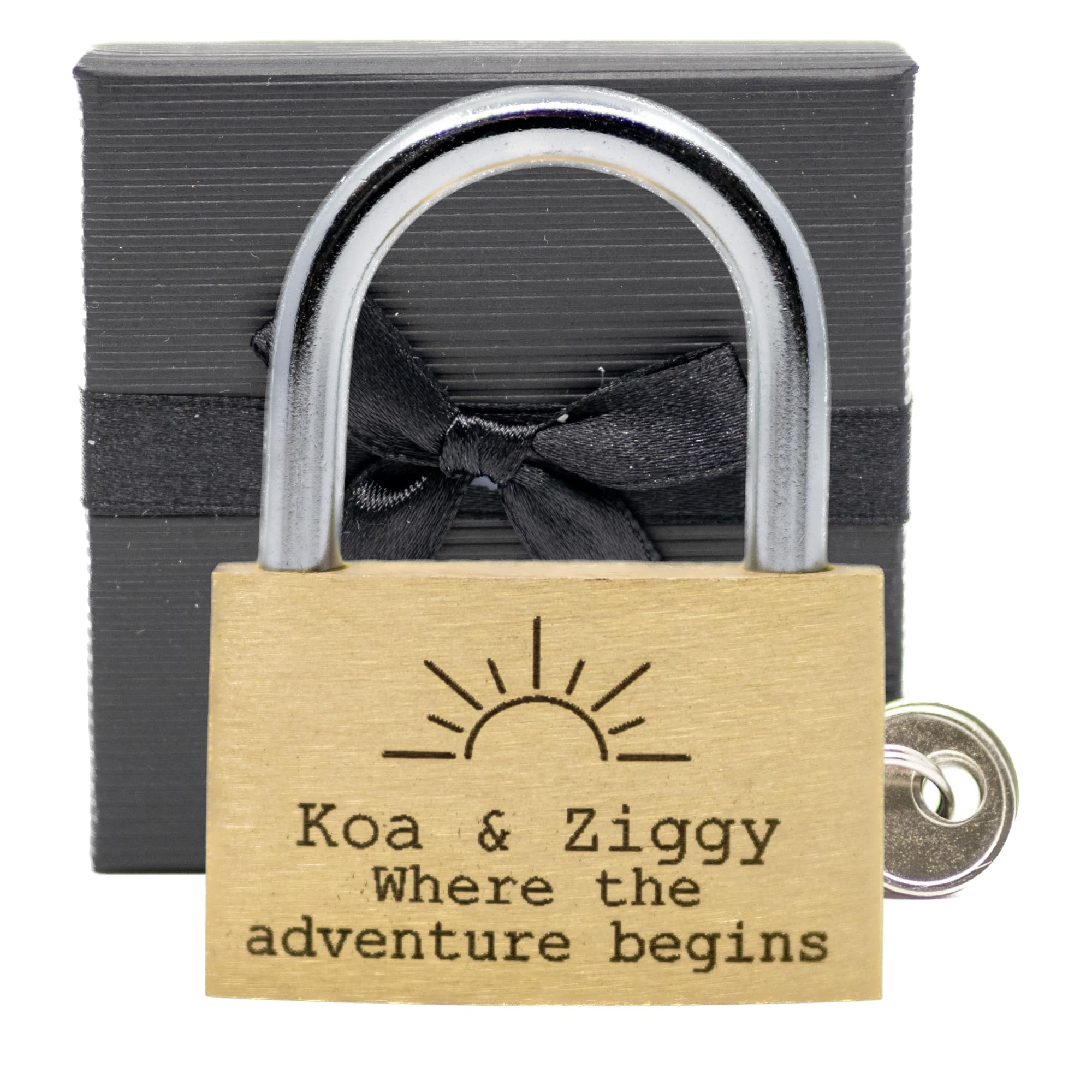 Engraved Love Padlock, 23 Styles, Bold Permanent Engraving + Gift Box. 40mm. Locks of Love ♡ (Sun, 40mm)