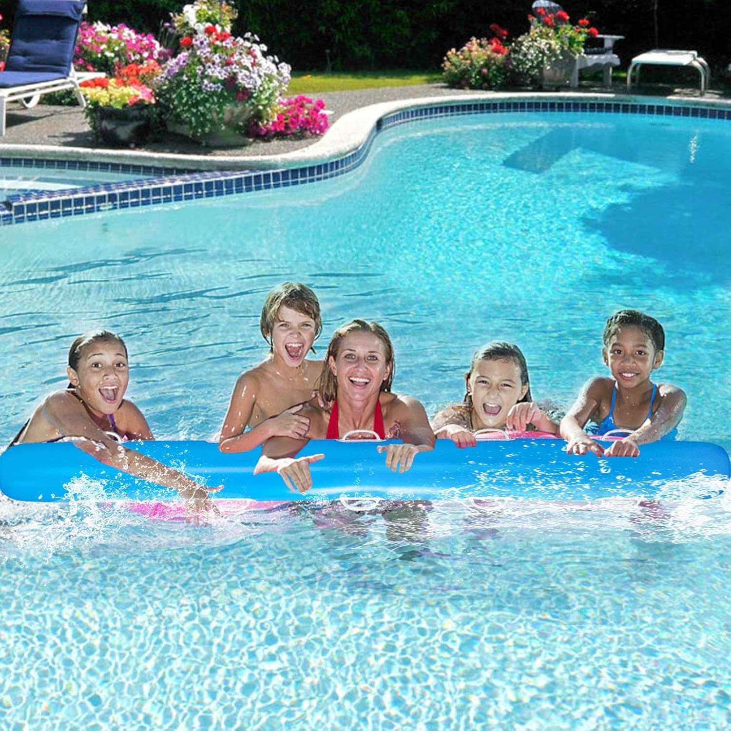Inflatable Swimming Stick | Bright Steady Buoyancy Water Inflatable Swimming Stick | Pool Noodles floats with handles, easy to inflate and deflate for pool, and more Joberio