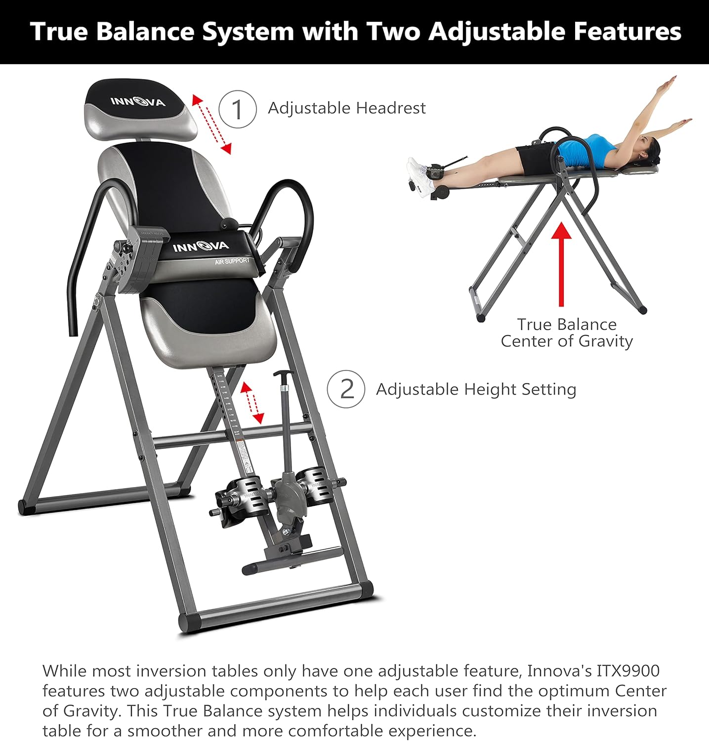 INNOVA HEALTH AND FITNESS ITX9900 Inversion Table with Air Lumbar Support : Sports & Outdoors