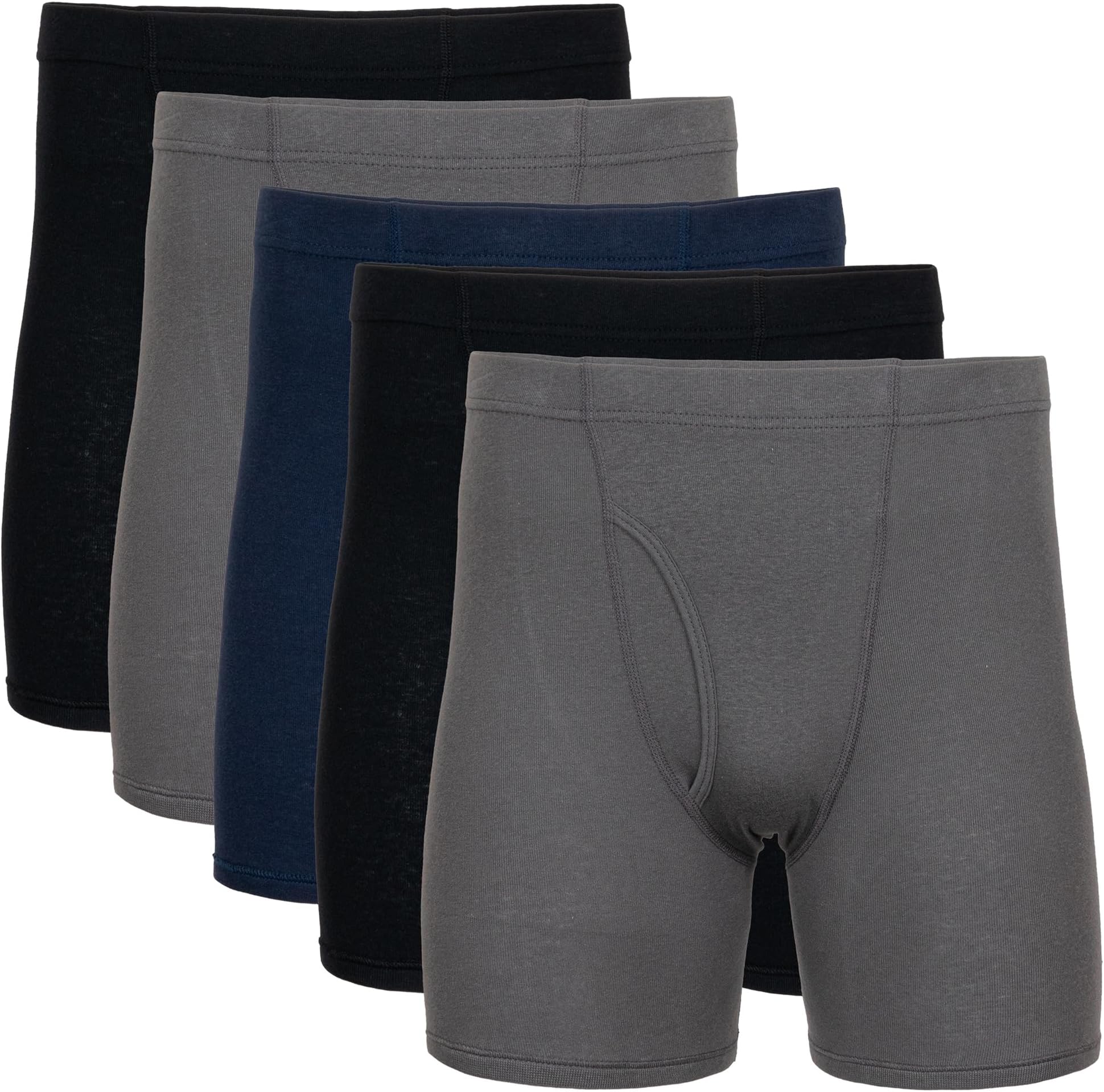 Gildan Men's Underwear Covered Waistband Boxer Briefs, Multipack