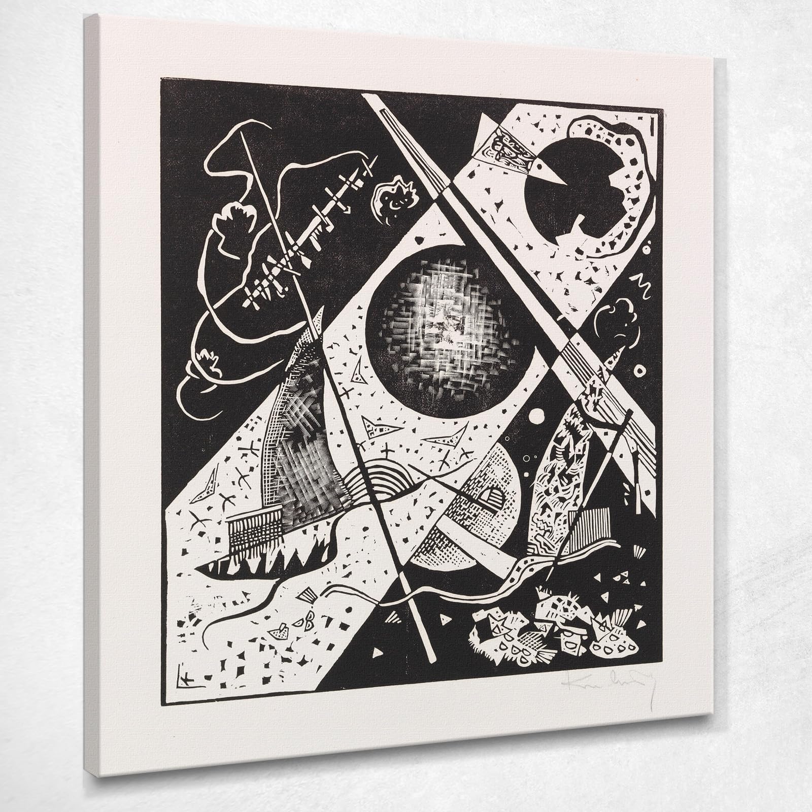 Tableau Kandinsky Little Mondi VI sur toile imprimée en 50x45 cm