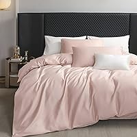 Vista 31 de MooMee Juego de funda de edredón 100% algodón de fibra extra larga de 600 hilos, satén sedoso, suave, transpirable, duradero, ropa de cama de Azul