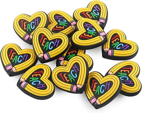 Sunrony 12 cuentas focales de silicona para hacer llaveros, profesor de personajes, cuentas de silicona focales para bolígrafos, pulseras, collares,