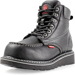 SUREWAY 6" Men's Heavy Duty Soft/Composite/Steel Toe Work Boots/Shoes for Men,Goodyear Welt Comfortable Durable Construction Boot,Superior Oil/Heat/Slip-Resistant,Thicker Leather,Wedge Moc Toe Work Boots for Men,EH Safety botas de trabajo para hombre