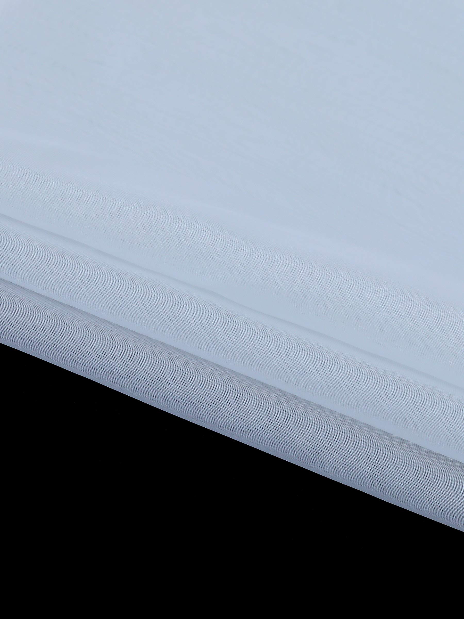 ESLIR Schiebegardinen Voile Flächenvorhänge Set 2er Klettband Weiß 57x245 | Schiebevorhang, Fenstergardinen, Gardinen für Schienensystem, mit Klettschiene, Vorhang Transparent, Uni Schals, 2 Stück