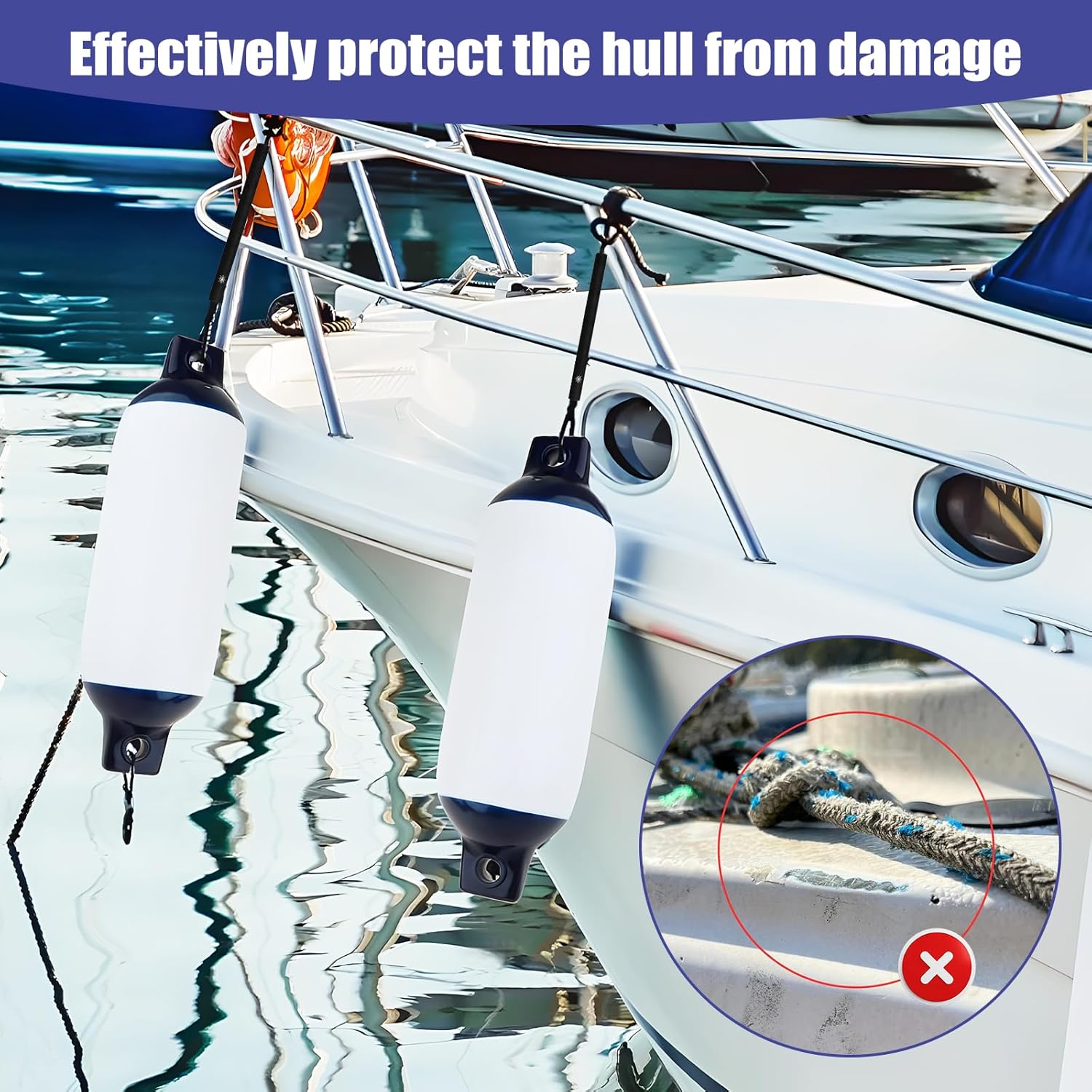 Boat Dock Line Chafe Guard (2 Pack) - Heavy-Duty PVC Marine Rope Protector, Universal Fit for 3/8" to 5/8" - Image 2