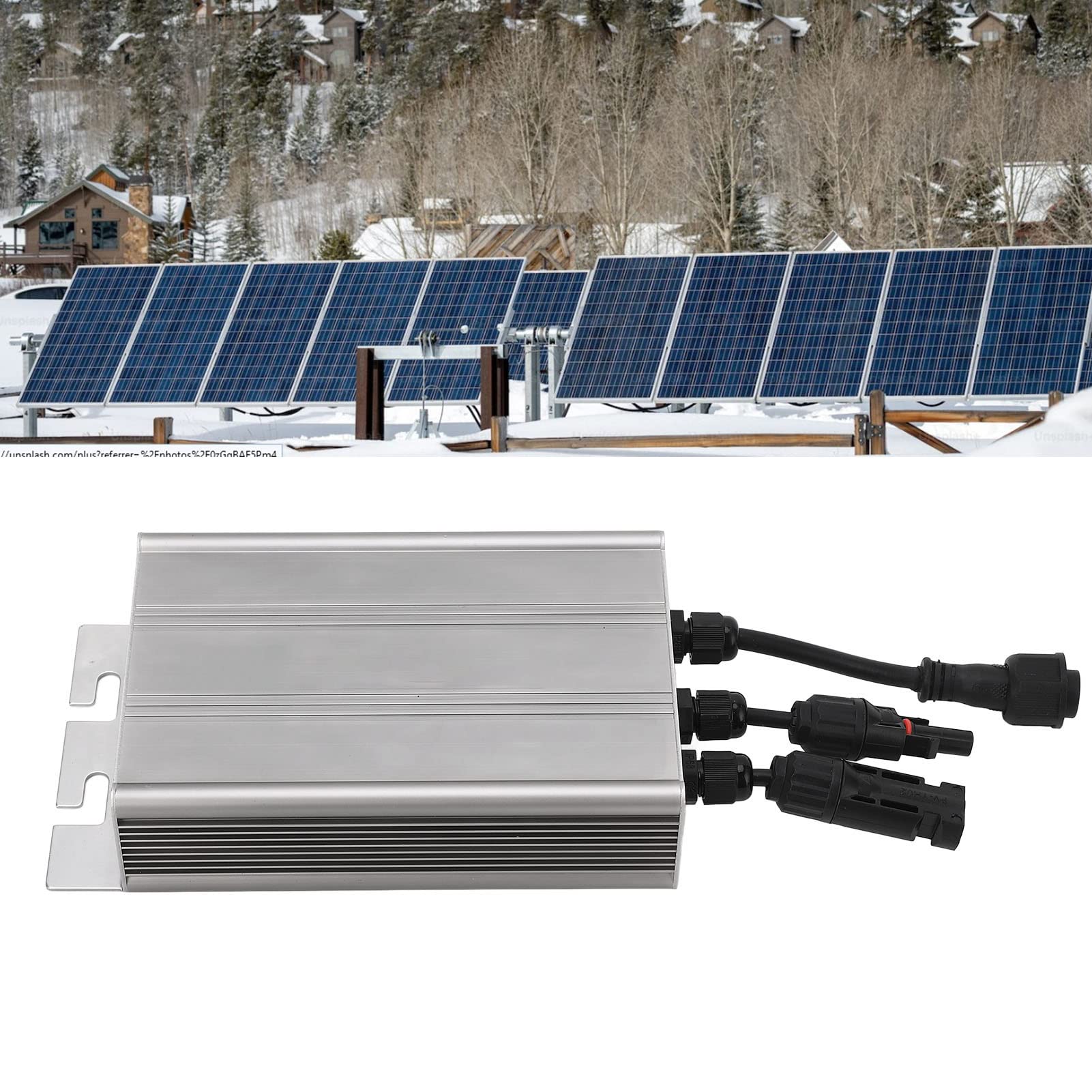 Micro Inverter per Collegamento a Rete Solare, Inverter a Onda Sinusoidale Pura MPPT 18-50 V Ingresso Solare Uscita AC230V, Micro Inverter Solare Impermeabile in Lega di (500W)