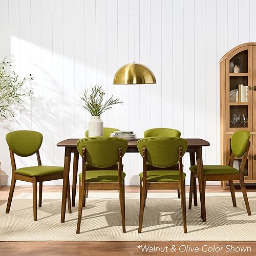 Miniatura 2 de Best Choice Products Juego de 2 sillas de comedor, de madera tapizada moderna de mediados de siglo, sin brazos con cojín de asiento, respaldo