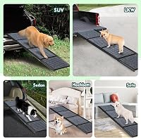 Snagle Paw 180 cm Összecsukható Kutya Rámpa - Extra Széles 50 cm, Csúszásgátló Szőnyeggel, 129 kg Teherbírású Alumínium Fellépő Idős, Sérült 6