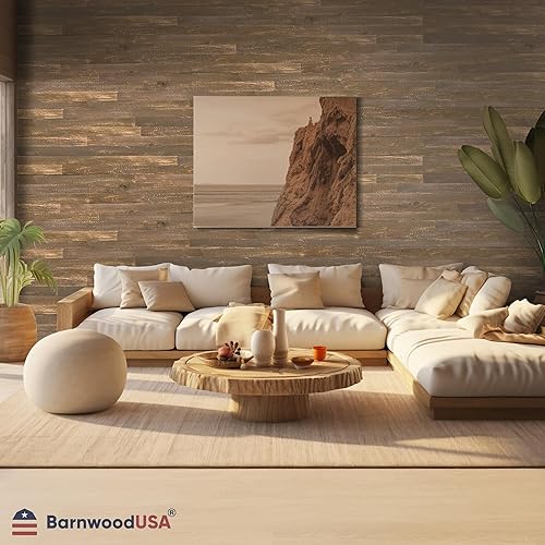 Miniatura 9 de BarnwoodUSA - Tablones de pared de madera recuperada real para aplicación de uñas, paneles rústicos de granja, solución de bricolaje, estilo