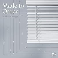 Vista 4 de MOOD Persianas de madera sintética Luxe Persianas de 54 pulgadas para ventanas Tratamiento de ventana blackout inalámbrico de 2 pulgadas