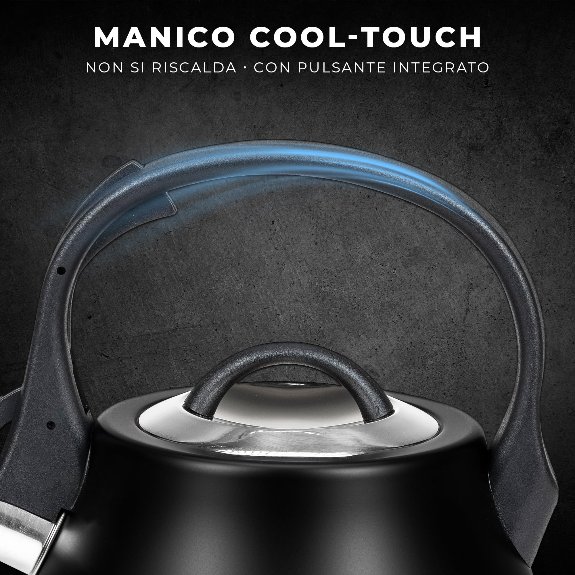KARL HAUSMANN Bollitore Induzione 2,3L Acciaio Inox con Fischio - Teiera per Piano a Gas, Vetroceramica ed Elettrico - Bollitore Acqua Cucina con Coperchio