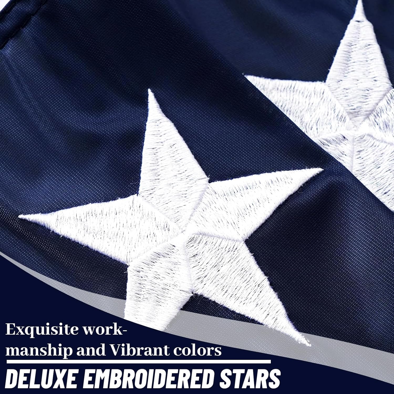 FLAGWIN Bunting Flags for Outside 2x4 FT, Embroidered American Flag Bunting, Patriotic Bunting Outdoor, 4th of July Decorations Bunting - Image 2