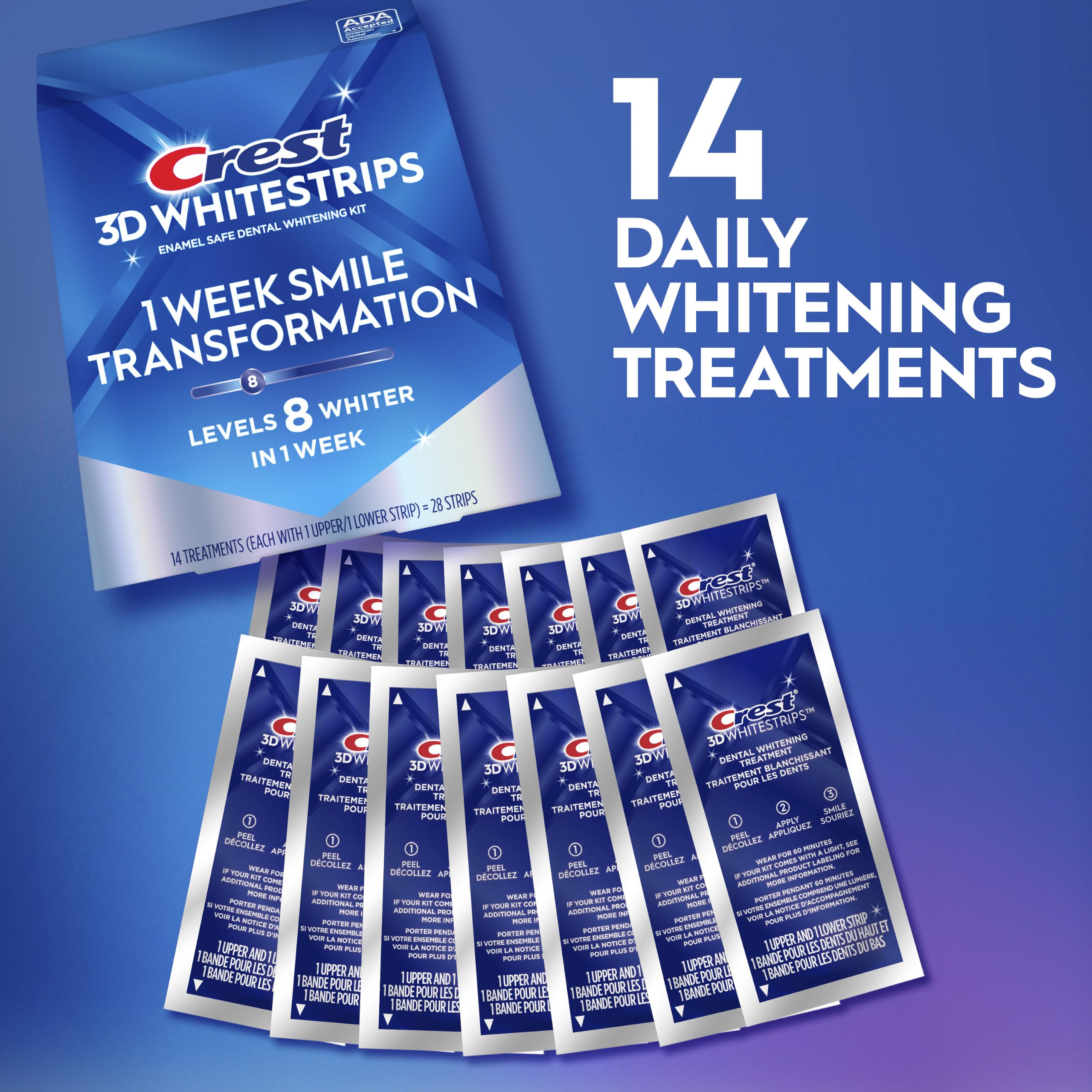 Amazon.com: Crest 3DWhitestrips 1 Week Smile Transformation At