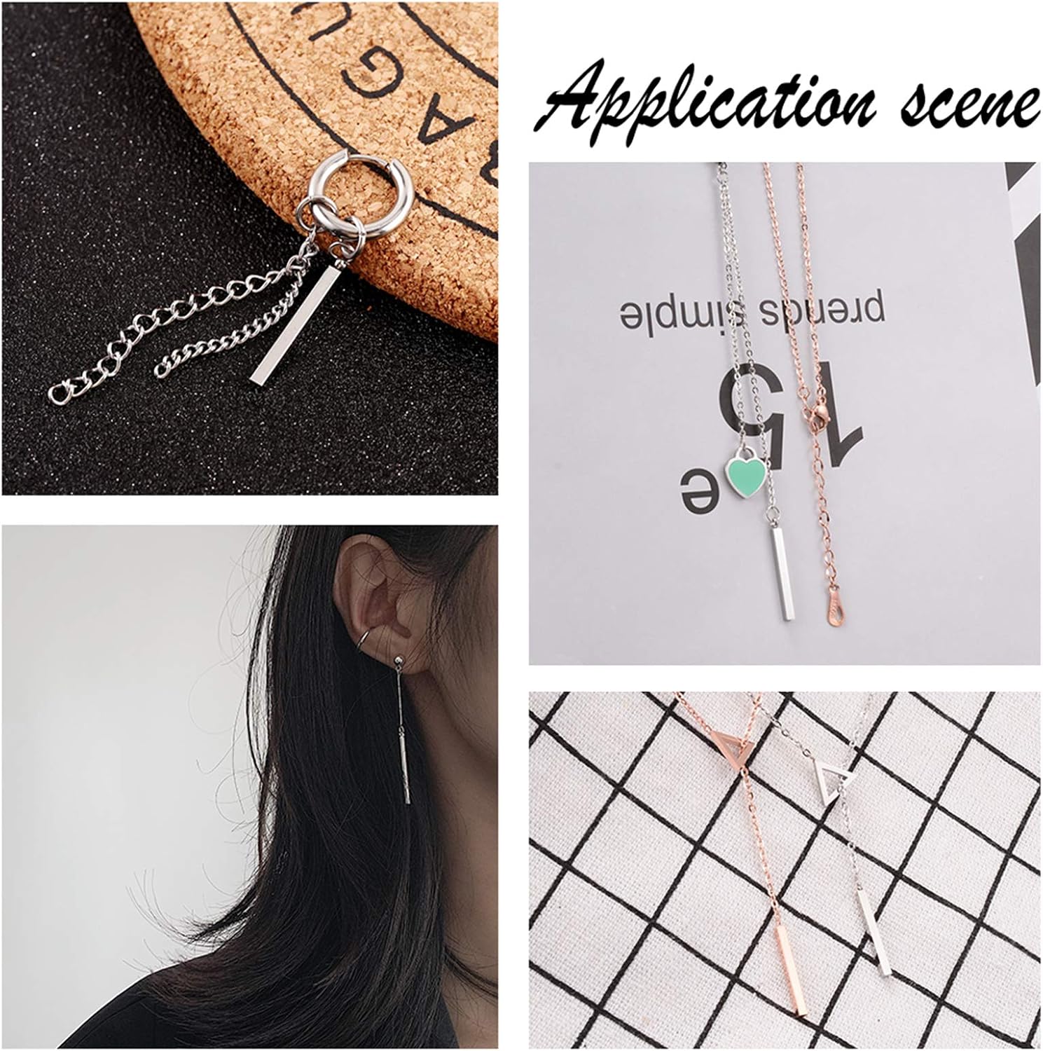 UNICRAFTALE About 24pcs 2 Sizes 33mm/43mm Long Metal Bar Charms Stainless Steel Bar Pendants Golden & Stainless Steel Color Charms Metal Necklace DIY Pendant for Earrings Jewelry Making - Image 5