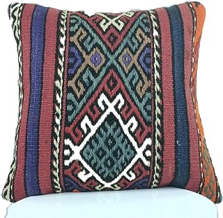 Kilim Cushion, 40x40 cm, Ethnic Cushion Covers, Bohemian Cushion, Turkish Cushion Cover, Home Decor, Kitchen Decor, Floor Cushion, code A300