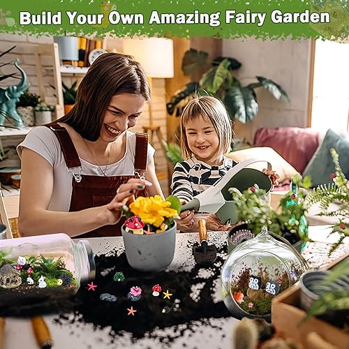 Miniatura 7 de Modacraft 200 accesorios de jardín de hadas en miniatura, incluyendo 100 pines fijos, kit de jardín de hadas, figuras de animales, mini paisaje para
