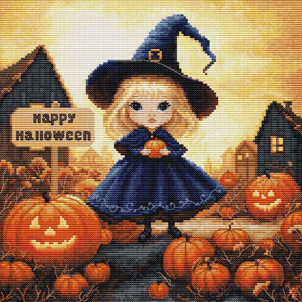 Luca-S Happy Halloween Counted Cross Stitch Kit