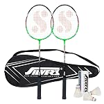 Silver’s Aluminium Blast Badminton Kit (2 Racquets with Full Cover, 1 Box Feather Shuttlecock Pack of 3)(Green/Black)
