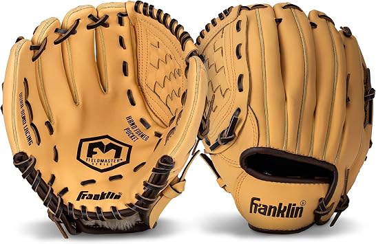 Franklin Sports Field Master Baseball + Softball Glove - Field Master Adult + Youth Baseball + Softball Mitt - Men's + Women's Gloves