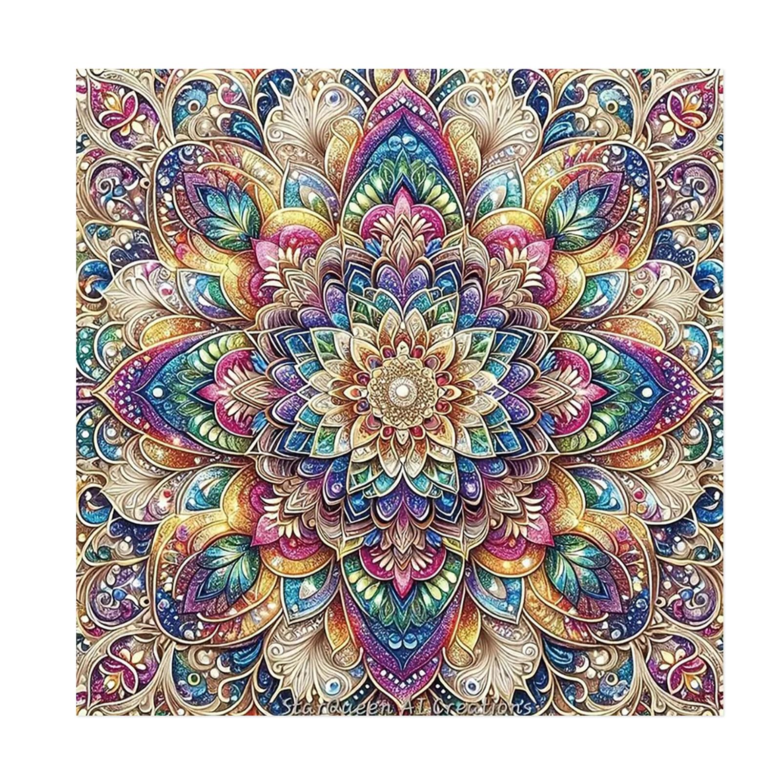JISHSHAY ダイヤモンドアート キット 30x30cm ダイヤモンドアート 曼荼羅 人気 ビーズアート 初心者 手芸キット 5D ダイヤモンドアート 花 絵画キット 手作りキット 大人向け DIY 全面貼り付けタイプ 趣味 キット 芸術品