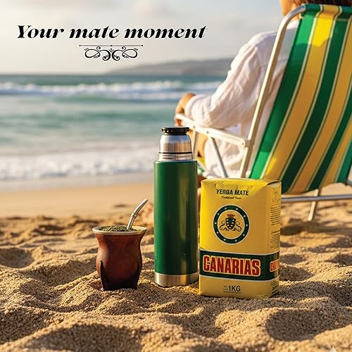 Miniatura 6 de Canarias Yerba Mate - Té tradicional de yerba mate uruguaya de 2.2 libras, hoja molida sin tallos (Sin Palo), sabor fuerte y con cuerpo (paquete de