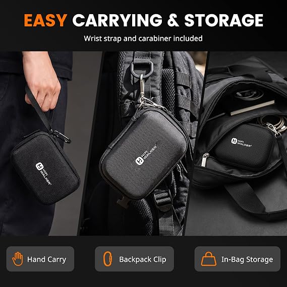 MP3 Player Case Compatible with HIFI WALKER H2 and H2 Touch, Hard EVA Portable Carrying Case for MP3 Player, Earphones, USB Cable and Memory Cards, Travel Storage Bag, Case Only