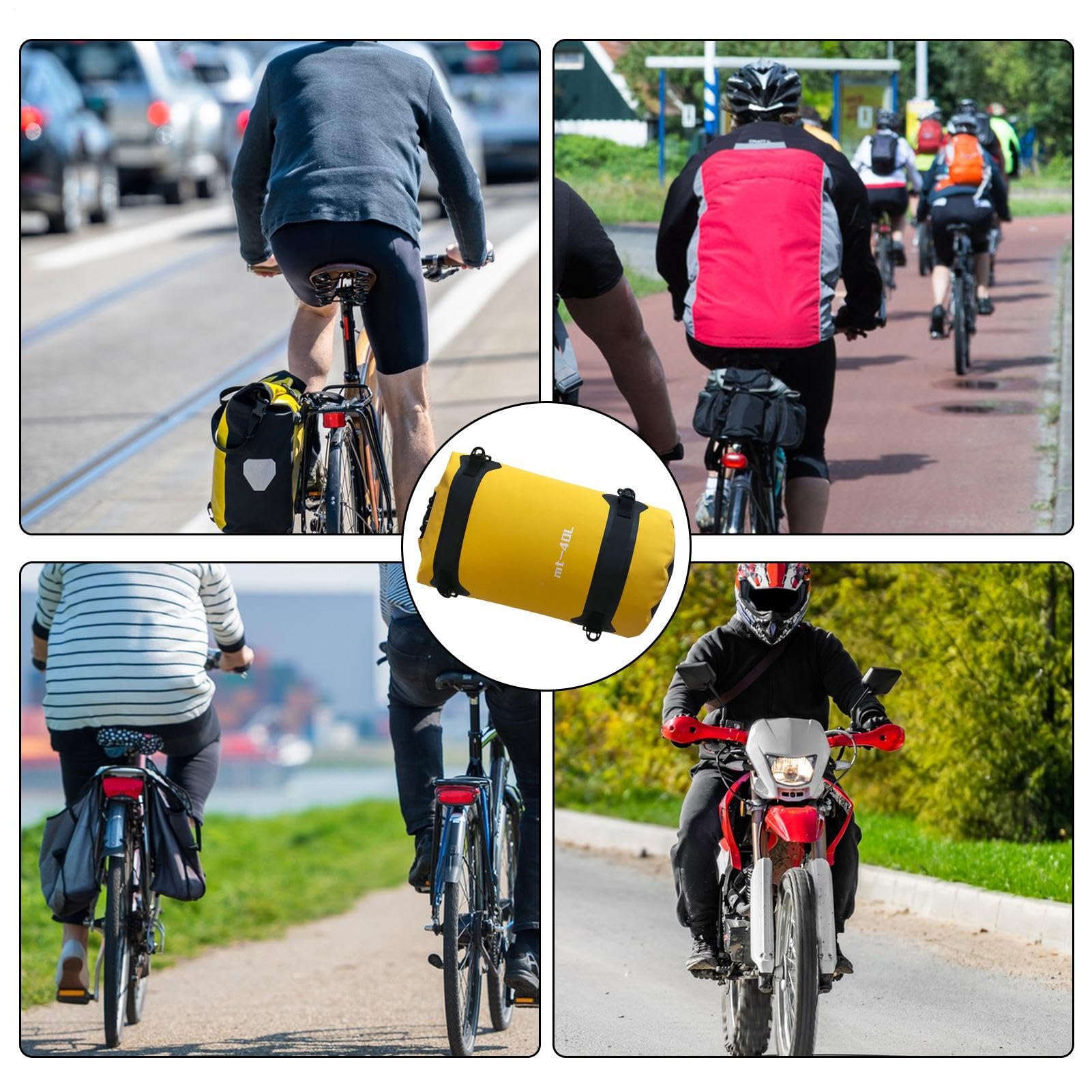 Torba Motocyklowa 40 Litrów Wodoodporny Organizer Bagażowy | Torba Motocyklowa do Roweru, Motocykla, Podróży, Turystyki, Kasku, Sprzętu, Narzędzi i