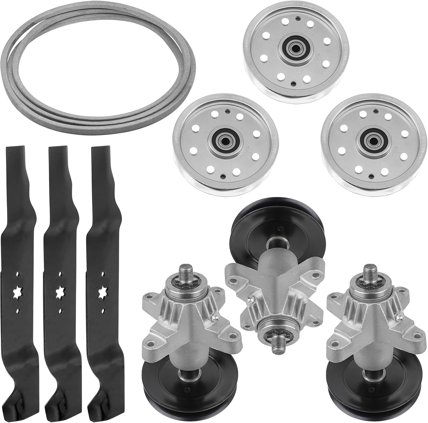 Caltric Spindle and Blade Pulley Belt Compatible with White Outdoor