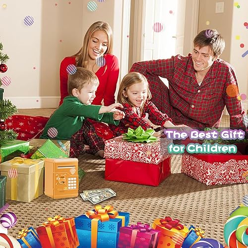 Miniatura 38 de Alcancía para niños, alcancía electrónica con contraseña, caja fuerte para niños, mini cajero automático, alcancía de juguete para niños y niñas
