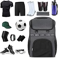 Vista 5 de YOREPEK Basketball Bag, Large Basketball Backpack with Shoe Compartment and Ball Holder Sports Backpack for daughter son, Water Resistant for
