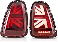 Vista 9 de VLAND Conjunto de luces traseras para BMW Mini Cooper F55 F56 F57 2014-2022, lámpara trasera Union Jack con DRL, luz trasera con señal de giro