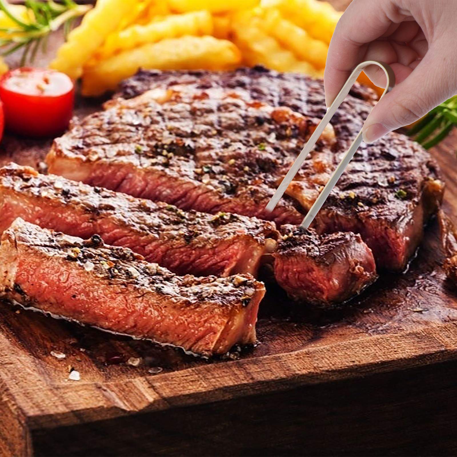 100 pinzas desechables de bambú para tostadas, ecológicas, catering, buffet o uso doméstico