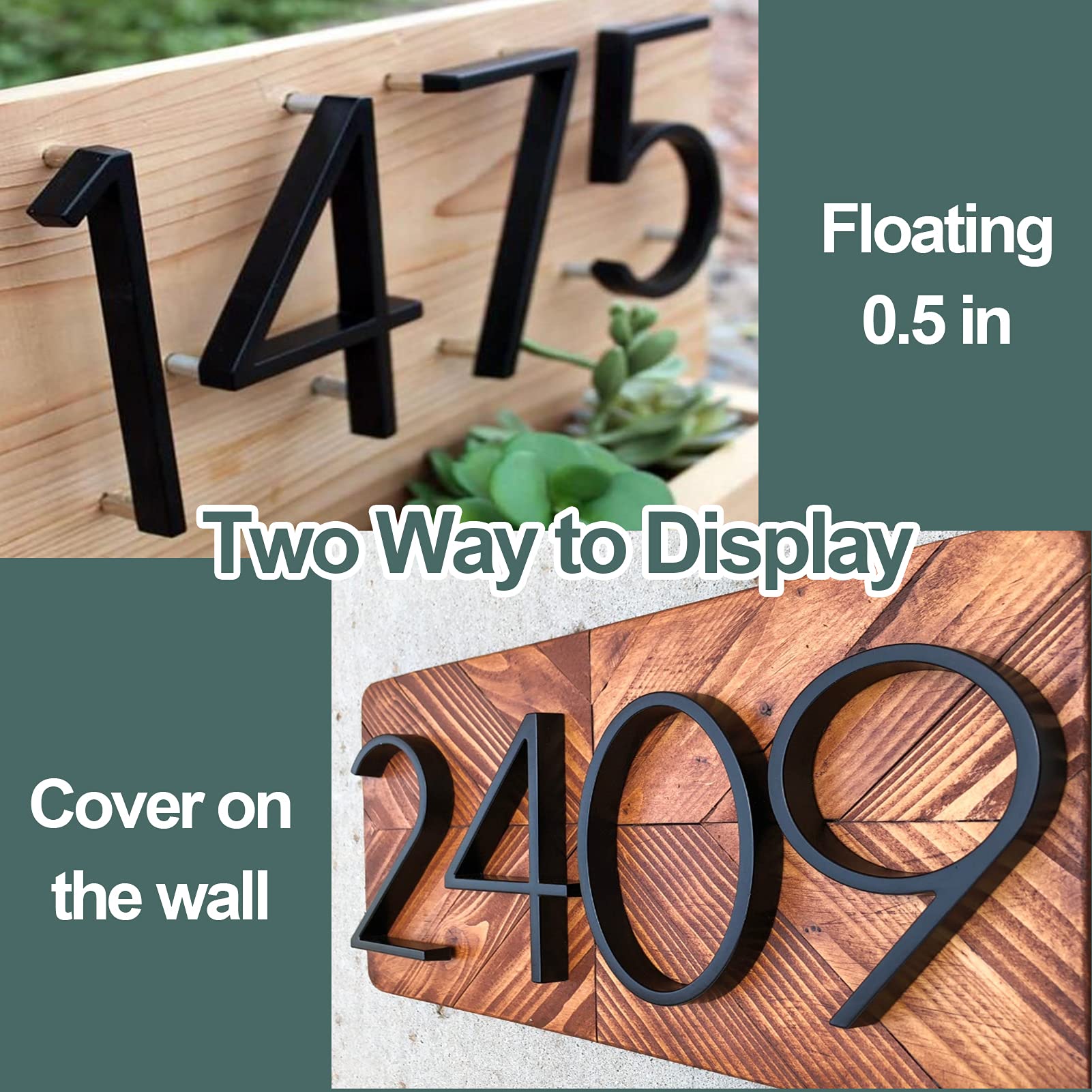 5 Inch Floating House Number Modern House Numbers, Zinc Alloy Number