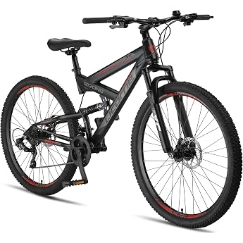 Licorne Bike Strong 2D Premium Mountain Bike in 26, 27.5 and 29 Inch Bicycle for Boys Girls Women and Men Disc Brake Front