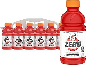 Gatorade Thirst Quencher Zero Sugar Sports Drink, Fruit Punch, 12oz Bottles, 12 Pack, Electrolytes for Rehydration