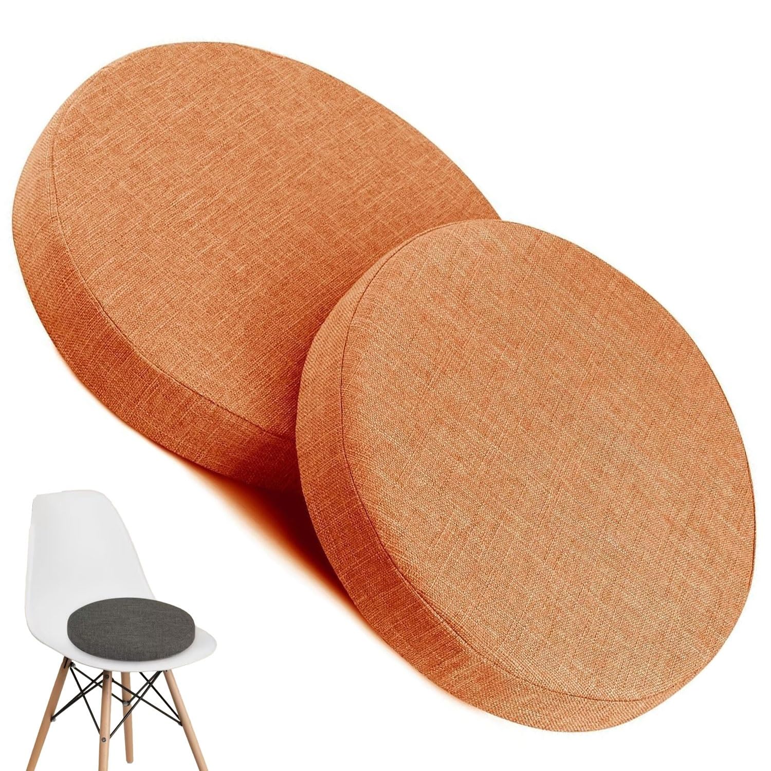 Grande cuscino da esterno 24x2in / 60 x 5 cm, cuscino rotondo in memory foam spesso, lino, fondo antiscivolo, design con cerniera, rimovibile e lavabile