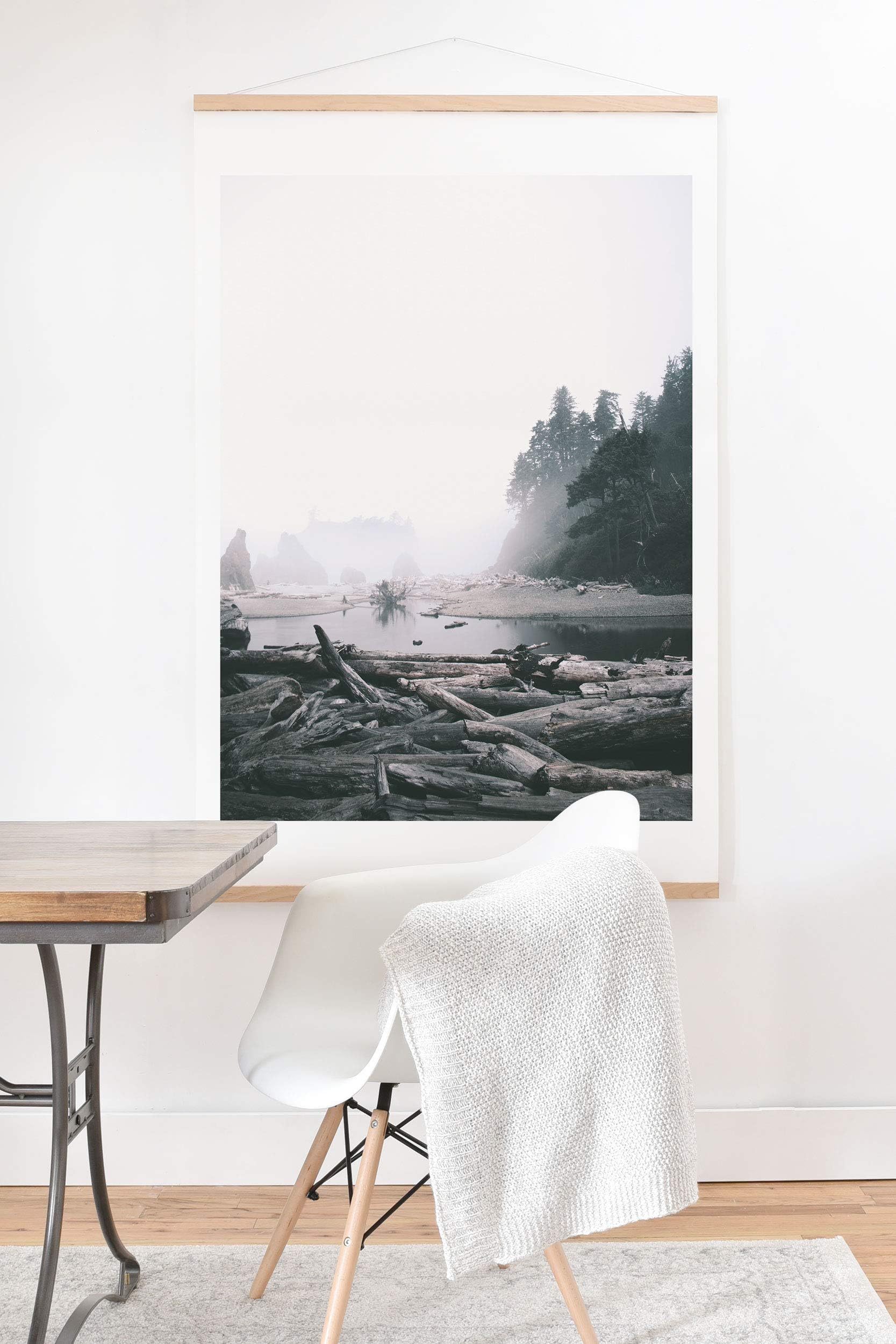 Society6 Hannah Kemp Washington Coast Art Print & Hanger, 30" x 30", Gray